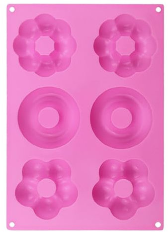 Fulenyi - Molde de silicona para panecillos, moldes para repostería con forma de flor | Molde de donuts de silicona antiadherente resistente al calor, para tartas de chocolate,