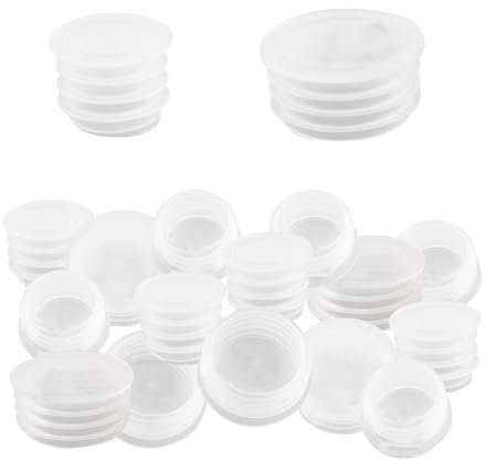 UFURMATE Lot de 60 bouchons de salière en plastique transparent pour salière et poivrière - Capuchons ronds de rechange pour pots de fleurs, bouteilles, tuyaux (2 tailles)