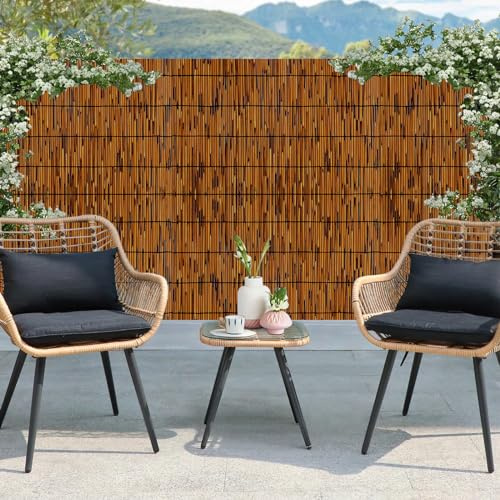 TENTONUP Natural Bamboo Reed Fence, 4FT x 16.4FT,Bamboo Privacy Screen for Garden, Decorative Fence for Outdoor Privacy Screening, Sun Blocking, Decorative Divider, Brown