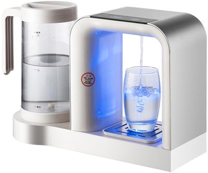XSMYMX one cup hot water dispenser Small mini desktop water dispenser with blue light night light technology touch screen(Color:b)