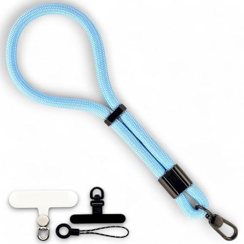 RATASK Adjustable Wrist Strap Lanyard, Rope Lanyard Wrist Strap for Mobile Phones, Cameras, Keyring, Keychain,Mobile Accessory Pendant (6mm Thickness) Different colour choices (Blue)