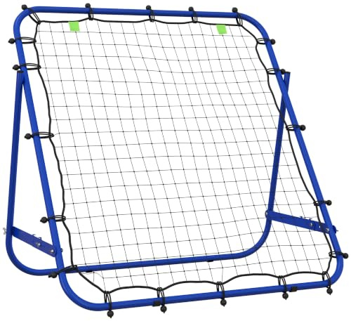 HOMCOM Fußball-Rebounder-Netz, verstellbares Kickback-Zielziel, Teenager, Erwachsene, Trainingshilfe für Multisportübungen, Blau