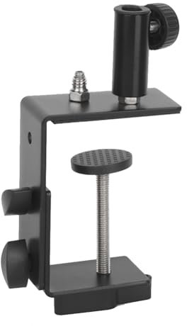 Junterone Pince de de Table de Bureau Robuste pour Micro, Bras de Microphone, Support de Lampe de Bureau, Pince avec Adaptateur 1/4