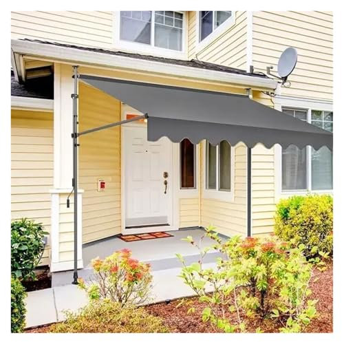 JMORCO Klemmmarkise Markise Keine Notwendigkeit Falten Teleskop Baldachin Outdoor Garten Balkon Dach Sonnenschirm Pergola(Grey 2X1.2M)