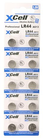 XCell Pila alcalina a bottone LR44 (10 pezzi, per giocattoli/apparecchiature mediche/calcolatrice UVM.) 149309