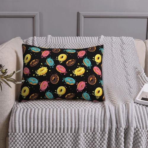 VOSERY Federa per cuscino di dimensioni standard, con stampa a ciambella colorata, super morbida, con cerniera, traspirante, resistente alle pieghe e alle macchie, 50,8 x 66 cm