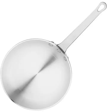 Vogue Aluminium Fry Pan - 240mm 9 1/2 | Flared lip allows drip-free pouring. Sturdy, secure handle ensures safe handling in busy commercial kitchens.