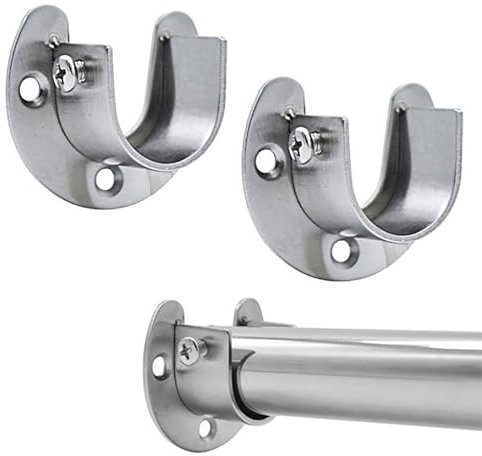 2 Stück Flansch Sitz mit Schraube - Für 32mm Rohre - Verdickung Flansche Kleiderstangenhalter - Für Badezimmer, Kleiderschrank, Küche (1)