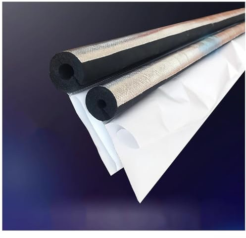 xjdagaoge Rohrisolierung Schaumschlauch, Selbstklebendes Aluminiumfolien-Gummi-Kunststoffrohr, Rohrmanschetten-Isolierbaumwolle, Geeignet für Warmwasserbereiter, Solarrohre(20 * 9mm/0.7 * 0.3in)