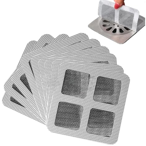 Gurxi 100 Stück Abflusssieb Dusche Haare Haarsieb Dusche Dusche Haarfänger Aufkleber Für Bodenablaufnetz Abfluss Haarfänger 10 x 10cm Einweg Haarsieb Geeignet Für Badewanne, Badezimmer, Küche Usw