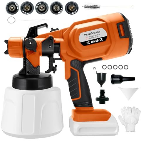 Spruzzatore di vernice per batteria DeWalt 20 V Max, spruzzatore di vernice senza fili per pittura domestica, pistola a spruzzo elettrica portatile per giardino, casa, parete, mobili, armadi