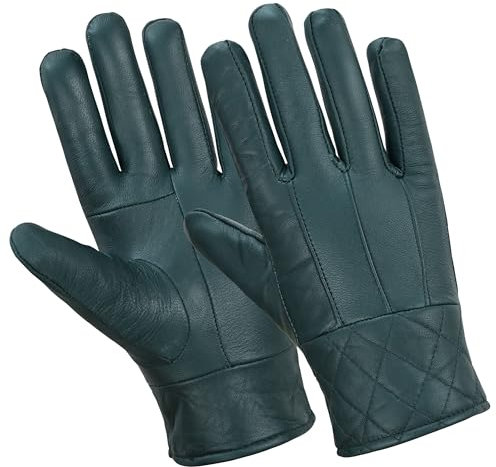 Home-Kitchen-Pets Damen-Lederhandschuhe, weich, stilvoll und warm, für Winter, Fahren und Outdoor, erhältlich in den Größen S/M und M/L, grün, M-L