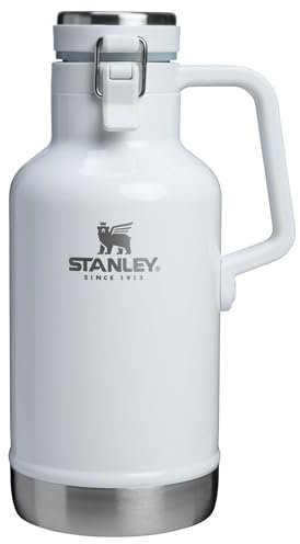 Stanley Classic Easy-Pour Growler 64 oz | Keeps Beer Cold or Coffee Hot | Leakproof Steel Lined Lid and Easy to Carry Handle | Insulated Stainless Steel | BPA-Free | Frost Gloss