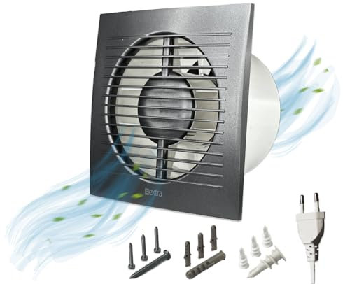 H&C VENT Ø 125mm Badlüfter mit Feuchtigkeitssensor mit Nachlauf Zeitschaltuhr │ Bad Ventilator IPX4 16W 150m³/h 36dB │ Abluftventilator Für Badezimmer Küche Garage Gewächshaus Growzelt WC Fan│ Lüfter