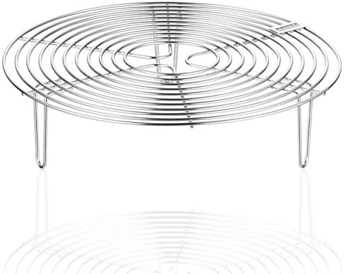 Docache Cestello per Cottura a Vapore Rotondo in Acciaio Inox, Inserto in Acciaio Inox Cestello per Cottura, Inserto per Cottura a Vapore Cestello per Torte (22 x 7cm)