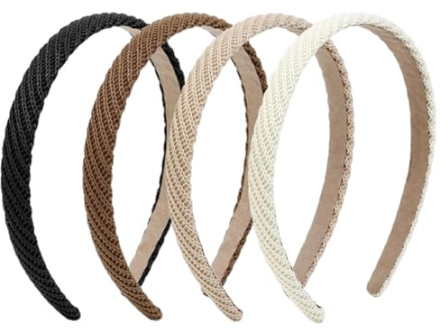 WhaleO 4er Set Haarreifen Damen Haarreif Damen Trachten Haarreif Headband Haaraccessoires Haarband Dünn Schmal