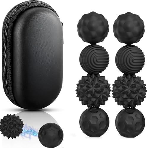 8 stycken magnetiska leksaker, magnetiska silikonbollar, antistressbollar sensoriska leksaker, sensorisk silikonleksak, antistress- och ångestleksak för vuxna och barn (Grön) (Svart)