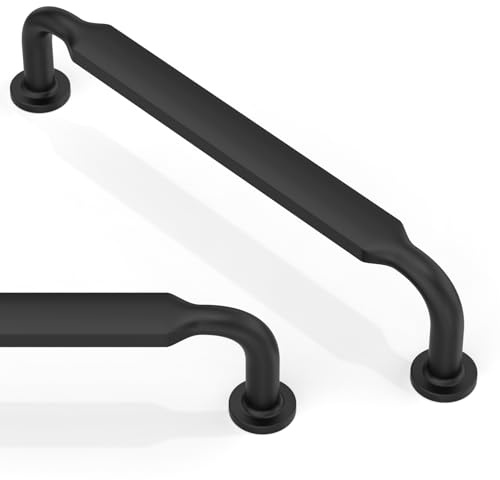 Asimerdeco 10 Pack Matte Black Cabinet Pulls 5 Inch(128mm) Kitchen Cupboard Handles Solid Zinc Alloy Cabinet Hardware Drawer Pulls
