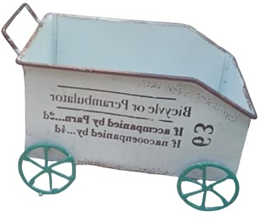 ZYMIADOU Carriola vintage in ferro, piccola fioriera da giardino, carrello decorativo per cortile, giardino, patio, decorazione per piante da interno ed esterno in metallo