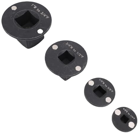 YUEHISY Low Profile Impact Socket Adapter Set, 4pc Magnetic Design Space Saving Stacking Carbon Stahlantriebs-Ratschen-Adapter für 3/4 -1, 1/2 -3/4, 1/2 -3/8, 1/4 -3/8 Conversion