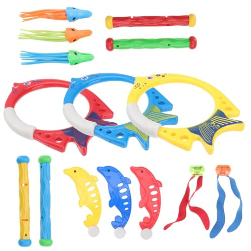 Hohopeti 17 Pezzi Giocattoli da Immersione per Piscina Estiva Sinking Toys Leggeri e Facili da Trasportare per Giochi Subacquei e Apprendimento Nuoto Famiglia Colore Casuale Colore Casuale