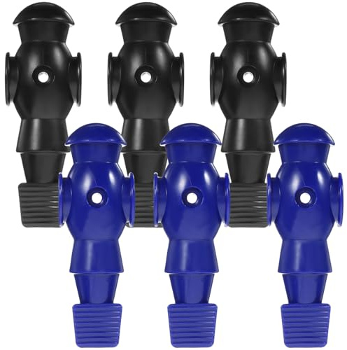 MUELODSIC 6 Piezas Figuras para Futbolín de Resina Accesorios para Máquina de Fútbol de Mesa Jugadores de Fútbol Negro y Azul Repuestos Duraderos y Reutilizables