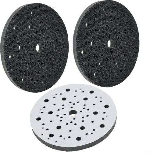 Lot de 3 patins de support de 150 mm pour ponceuses orbitales, disque éponge à 70 trous avec crochet et boucle, tampon de polissage en mousse souple pour San