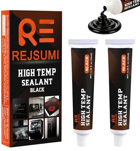 High Temperature Waterproof Silicone Sealant 20ml*2 | Black Adhesive Caulk for Kitchen, Bath, Window, Auto, Door, Microwave Ovens