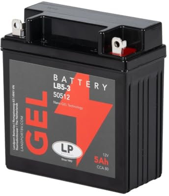LANDPORT Batterie LB5-3 Gel 12V 5Ah kompatibel für Simson, Yamaha RD 350, Malaguti F15 – Premium Gel-Motorradbatterie