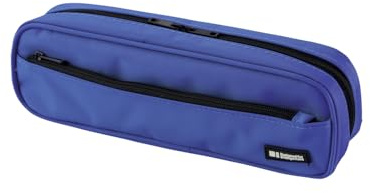 LIHIT LAB Large Capacity Zipper Long Pencil Case For School Office College, Big Capacity Pencil Bag Holder Adults Teen Boys Girls, Travel Cosmetics Storage, Blue (A7552-108)