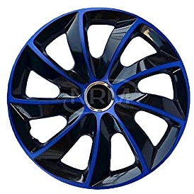 Lot de 4 enjoliveurs Stig Extra de 15 - Coloris : noir et bleu