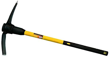 Unibos Pick Axe with Fibreglass Handle Shaft Non-Slip Rubber Grip 90cm Heavy Duty