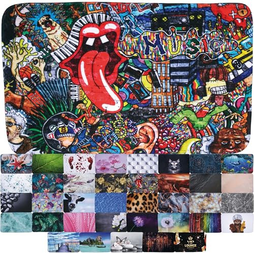 Sanilo Badteppich, viele schöne Badematten zur Auswahl, Badvorleger sehr weich und rutschfest, waschbar und schnelltrocknend (Graffiti, 70 x 110 cm)