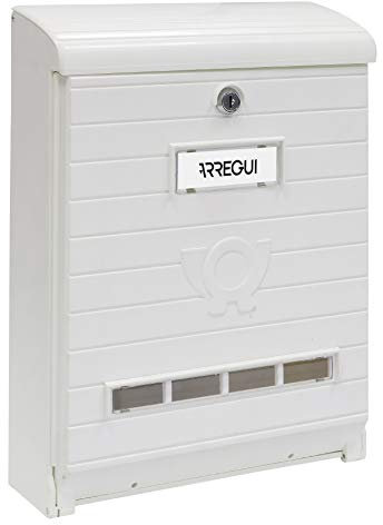 Cassetta Postale Individuale in Plastica Resistente, Di Grandi Dimensioni, Cassette della posta da parete stagna, Dimensione L (Riviste e Buste C4), Facile da Montare, Bianco