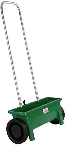 Épandeur de Jardin 12L Pieds semence Engrais Sable 2 Roues débit réglable 10 Niveaux Jardin Gazon Largeur épandage 50 cm