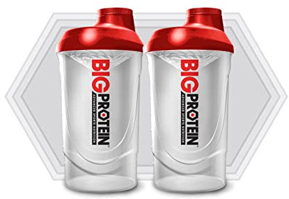 Rock and Baby 2 x Mixeur manuel 600 ml pour smoothies, boissons - Shaker protéines pour sportifs - Bouteille avec tamis - Sans BPA - Bouteille de sport, sport