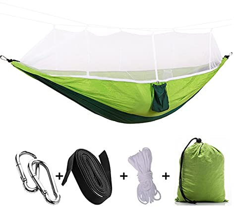Schaukel Doppelte 210t Nylon Hängematte, Luftkollingzelt, Netto-Hängematte im Freien, Schlafendruckschaukel Klettergeräte & Schaukeln (Color : Fruit Green- A)