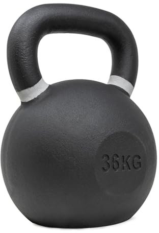 Strength Shop Kettlebell Gusseisen mit genormtem Griff, 1x 36 KG, Extrem Robust & Langlebig, Kugelhantel mit Gewichts-Farbmarkierung & Schwarzpulver-Beschichtung, ideal für Ganzkörpertraining