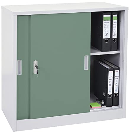 Mendler Armoire à dossiers Boston HWC-F41 90x90x45cm Vert