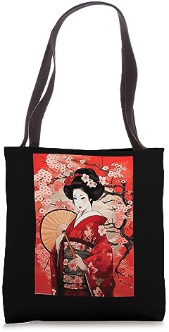 Traditional Japanese Art: Geisha in Sumie Style Tote Bag