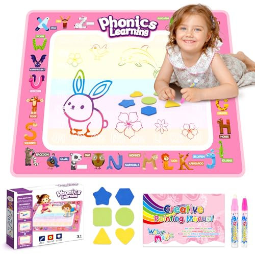 Gifitizi Alfombra Pintar Agua y Pizarra Mágica para Niña 1-4 Años - Juguetes Educativos y Juegos Infantiles