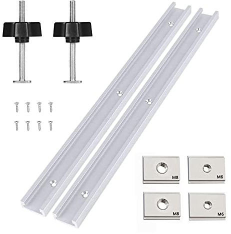 T-Nut-Gehrungsschienen-Vorrichtung aus Aluminiumlegierung, 400 mm, T-Nut, T-Schienen-Gleiter, gerade Kante, Klemmwerkzeug mit selbstschneidenden Schrauben, Kunststoffgriff, für Holzbearbeitung,