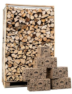 Box 3 Stères 30cm de Bois de Chauffage Sec 30kg avec Allumage 2KG, Allume-feu Laine et Cire 100% Naturel pour Cheminée, Poêle, Cuisinière, Brasero, Barbecue