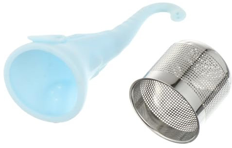 COLLBATH Elephant Tea Strainer and Silicone Stainless Steel Tea Infuser Blue Filter for Loose Leaf Brewing Suitable for Home and Travel