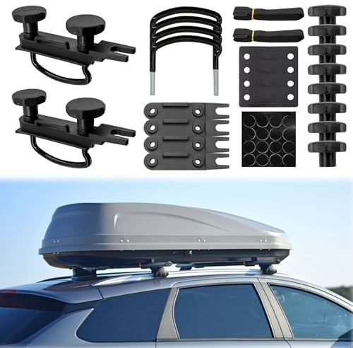 Idota 4 Kit Fissaggio Box Tetto, Staffa a U Kit Fissaggio Box Auto, Universale Kit di Montaggio per Box da Tetto
