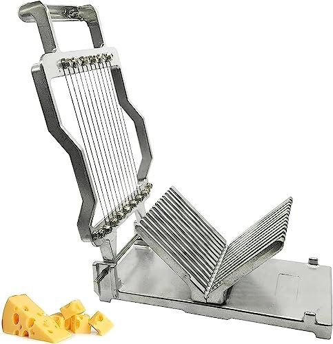 Commercial Cheese Slicer Commercial Cheese Cutter, Kitchen Stainless Steel Cheese and Butter Cutting Board, 1cm and 2cm