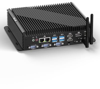 HISTTON Mini Industriel PC Intel Core i5-1235U, 32 Go RAM DDR5 1 to NVME SSD, WiFi5, BT4.2, TPM2.0, Micro Ordinateur avec 8 USB,6 COM, PXE, Mise sous Tension Automatique, Mini PC Windows11 Pro