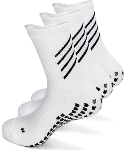 Halkfria fotbollsstrumpor Herr Dam Halkfria fotbollsstrumpor Grip Sportstrumpor Basket Baseball Yoga Löpning Slipper Vandring 43-49 Vit Stor 3P