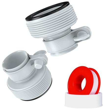 SIGANDG Poolschlauch Adapter,Pool Adapter B,Schlauchadapter Pool,Poolschlauch Verbinder,1,25-1,5 Zoll Pool Schlauchverbinder,Adapter Type B für Intex Pools zum Verschrauben Pools Zubehör (2 Stück)