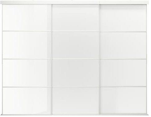 FÄRVIK/SKYTTA Combinaison de portes coulissantes, blanc/verre blanc, 301 x 240 cm